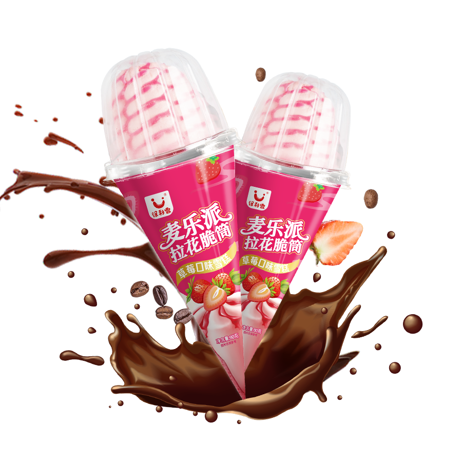 麦乐派拉花脆筒-草莓味